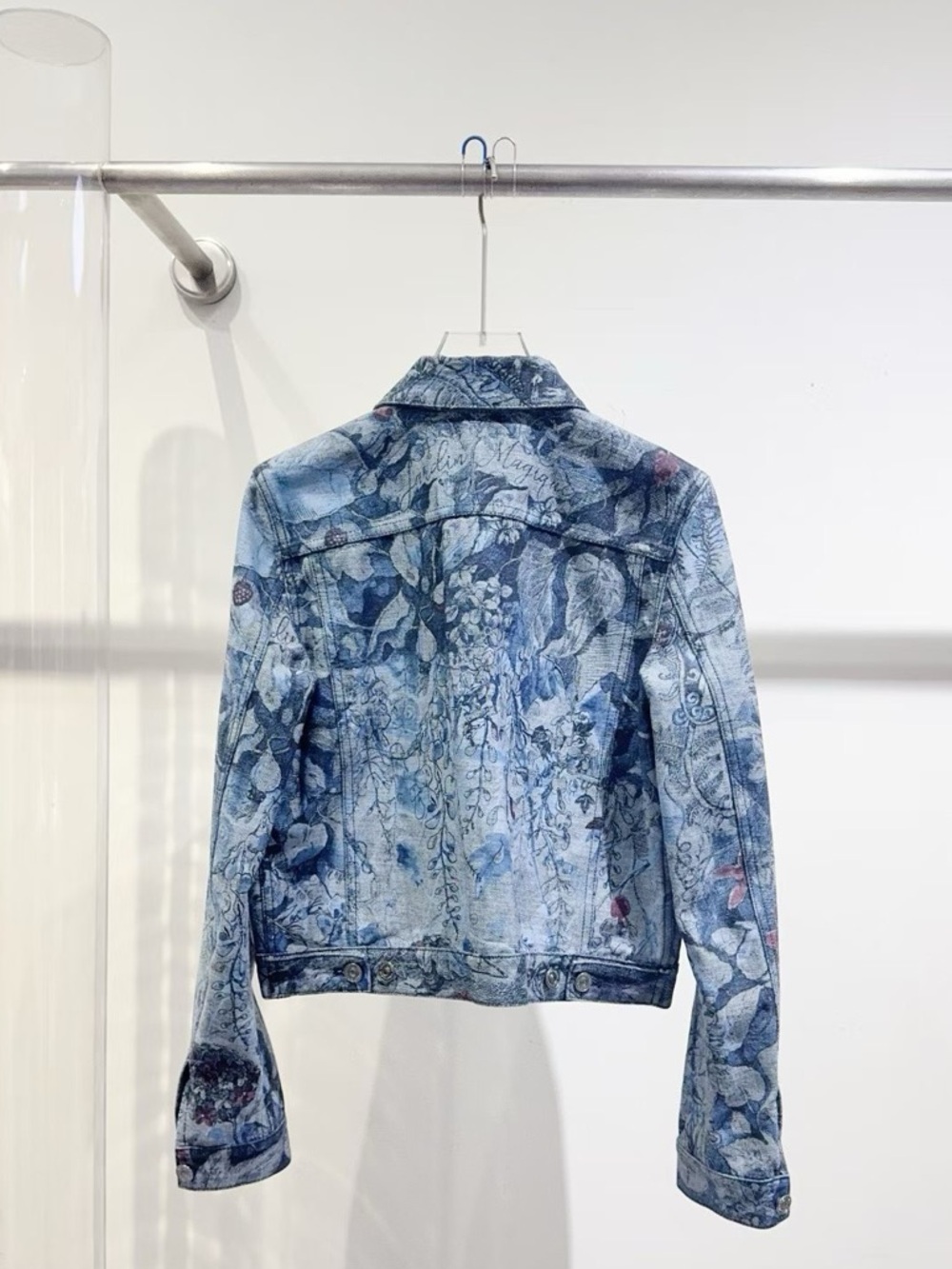 🚩steal Dior Blue Floral-Print Denim Jacket - Picture 2 of 7